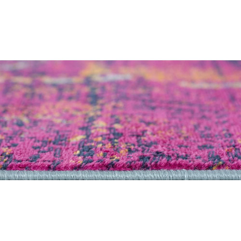 2’ x 13’ Gray and Magenta Abstract Runner Rug Multi. Picture 6