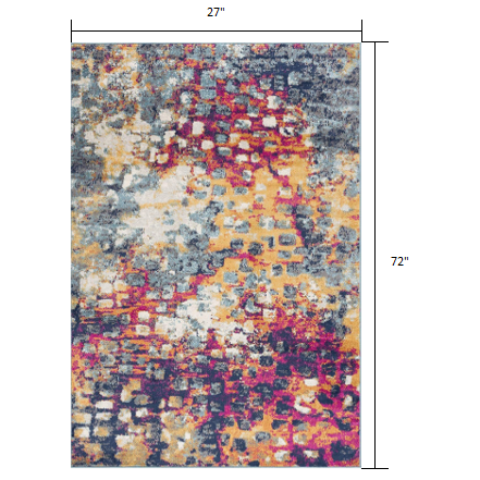 2’ x 6’ Multicolored Abstract Painting Area Rug Multi. Picture 7