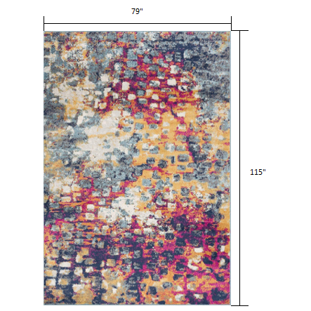 7’ x 10’ Multicolored Abstract Painting Area Rug Multi. Picture 7