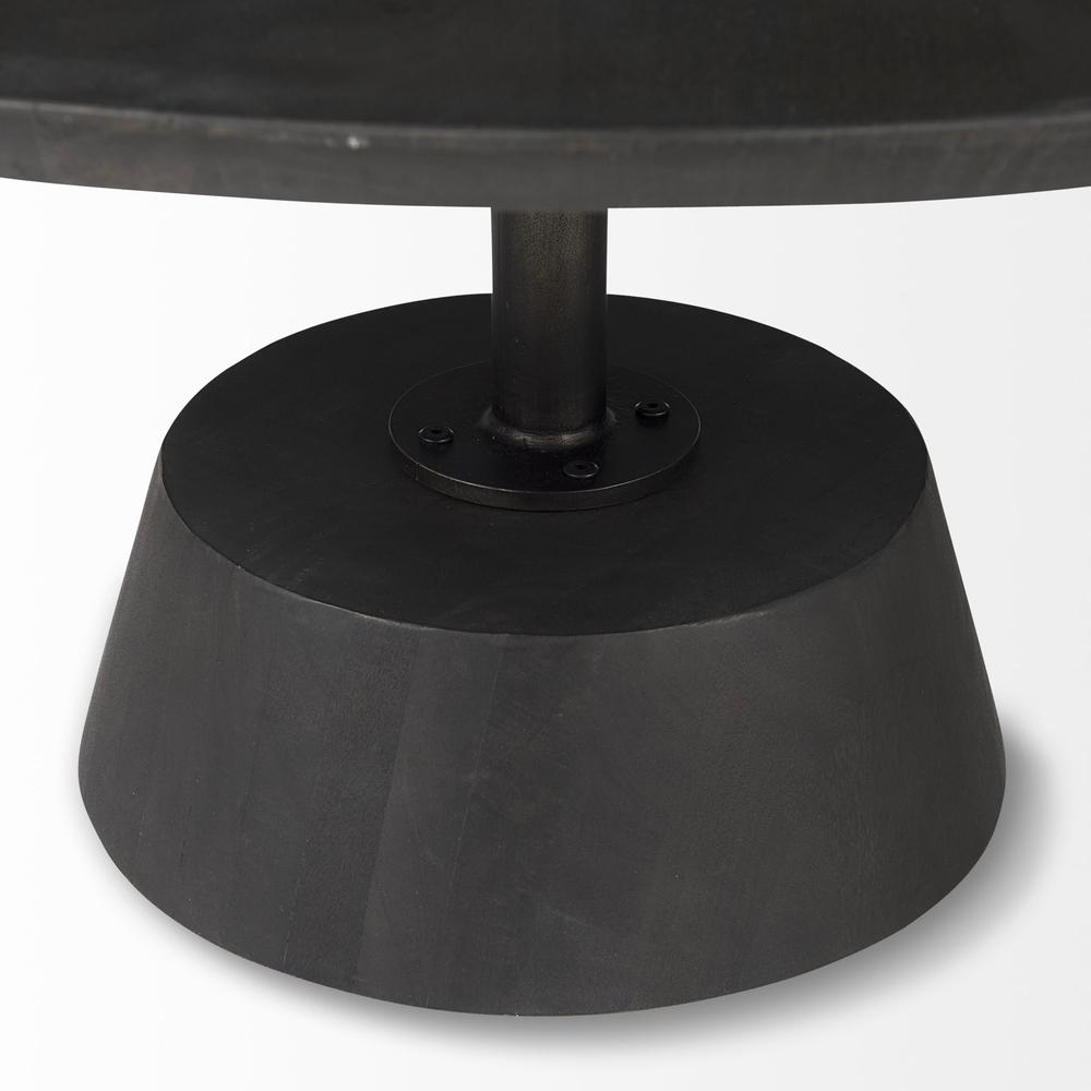 Black Wooden Pedestal Base Coffee Table. Picture 6