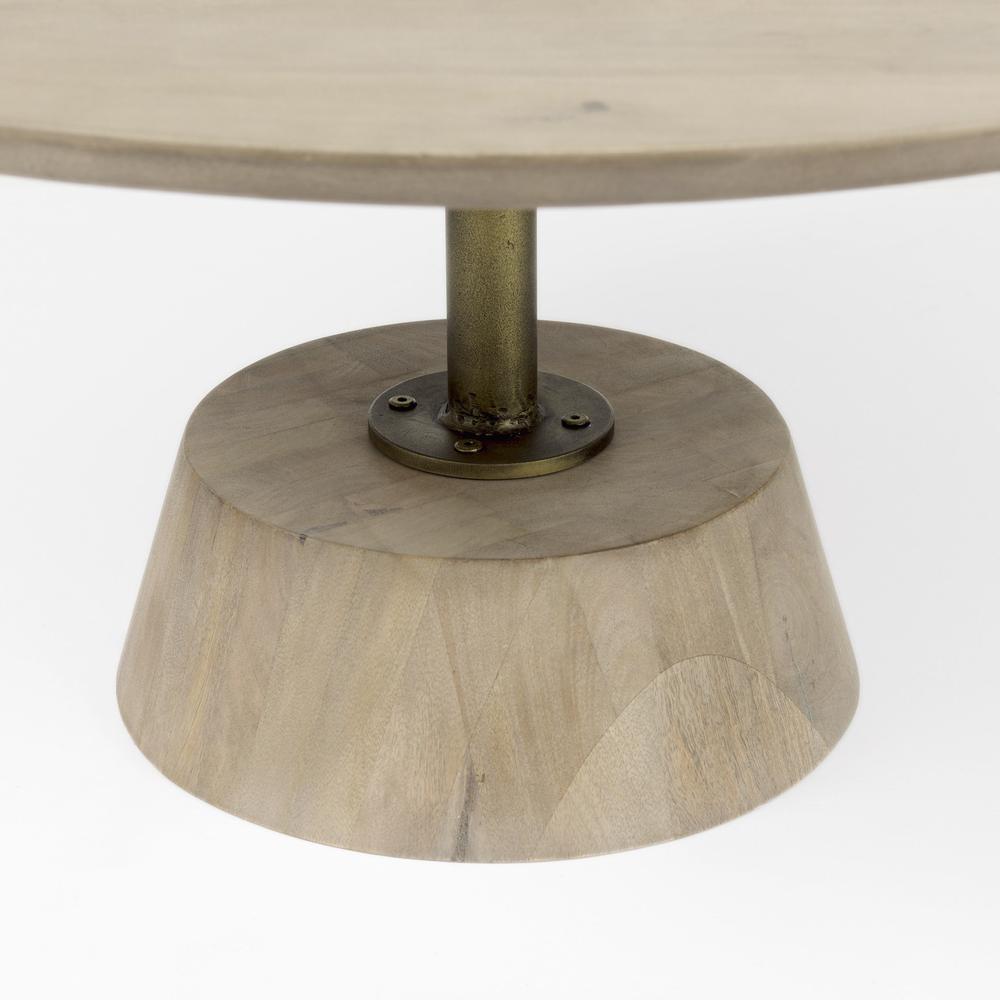 Light Brown Wooden Pedestal Coffee Table. Picture 7