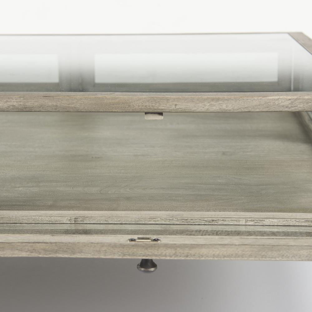 Rustic Gray Brown Shadowbox Coffee Table. Picture 6