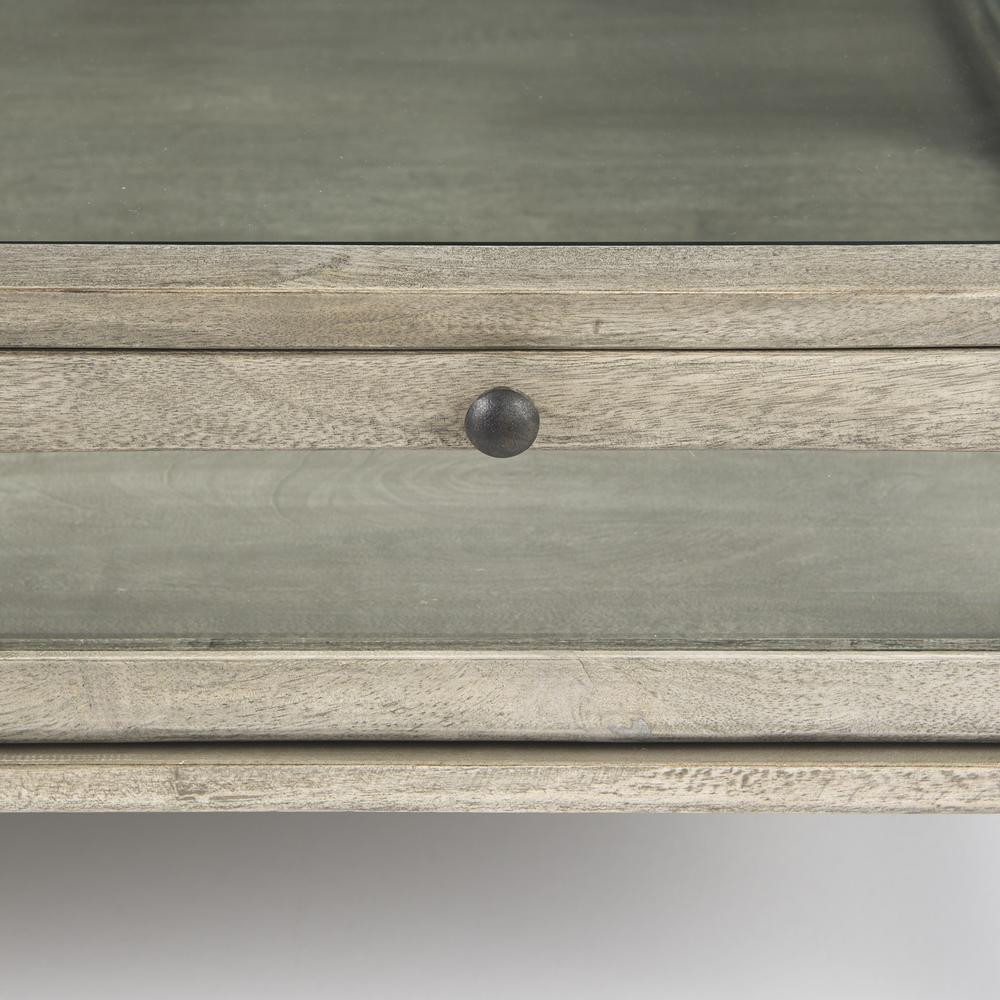 Rustic Gray Brown Shadowbox Coffee Table. Picture 8