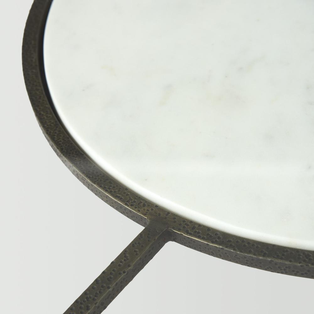 Iron Glass and Marble Round Coffee Table. Picture 8