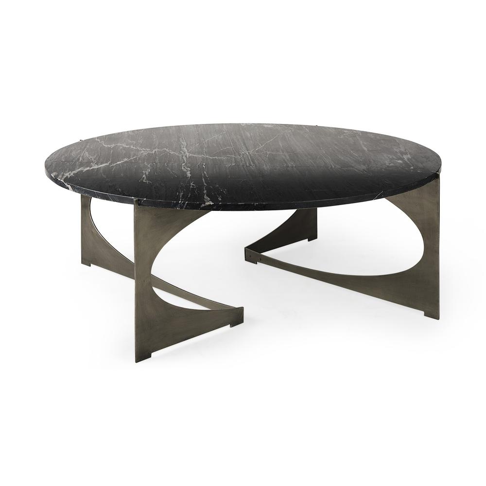 Contemporary Black Marble Coffee Table. Picture 1