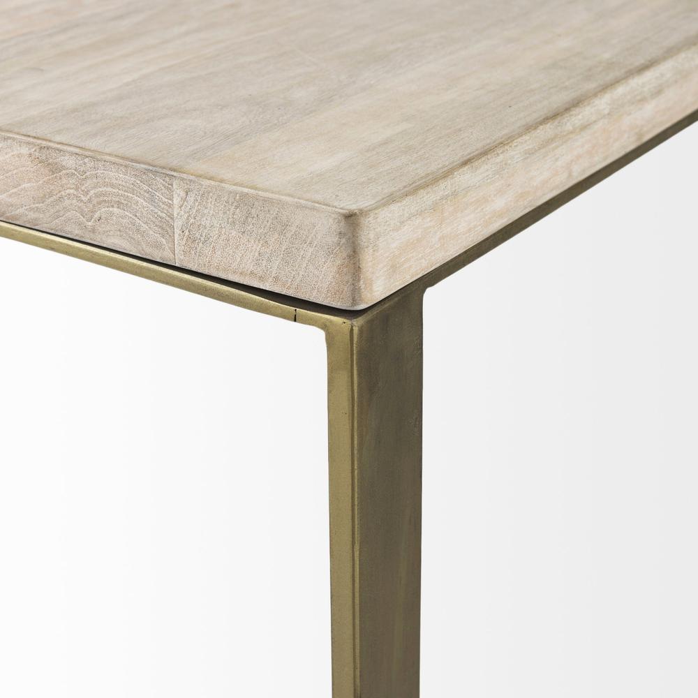 Modern Natural Wash and Golden C Shape TV Table. Picture 6