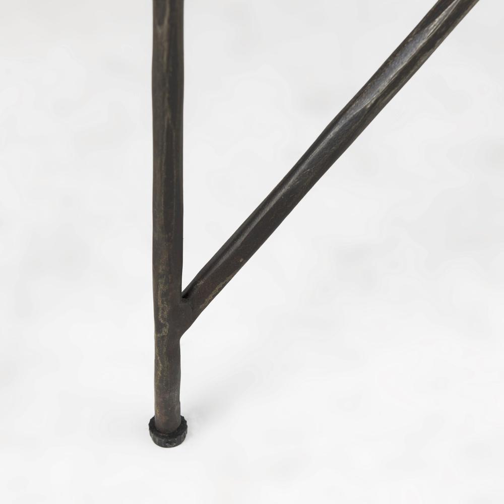 Antiqued Angular Metal and Marble End Table. Picture 9