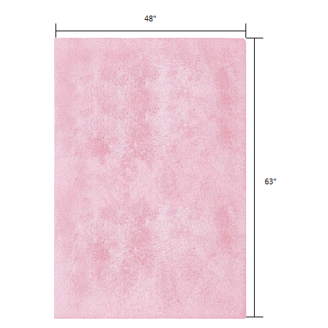 4’ x 5’ Pink Solid Modern Area Rug Pink. Picture 8