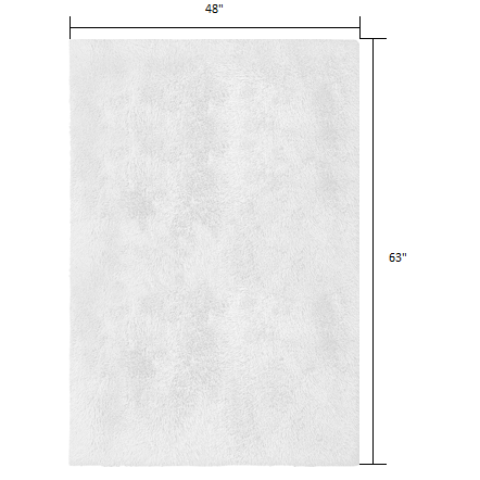 4’ x 5’ White Solid Modern Area Rug White. Picture 9