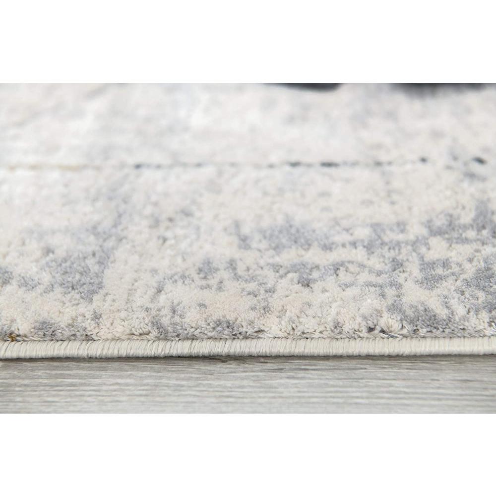 4’ x 6’ Gray and Ivory Abstract Distressed Area Rug Cream - Grey. Picture 6