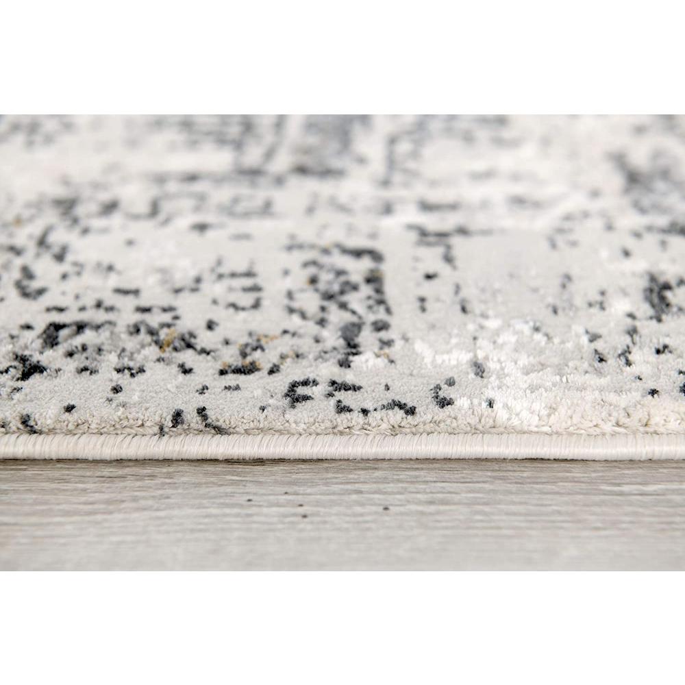 4’ x 6’ Gray and Ivory Abstract Distressed Area Rug Cream Grey. Picture 6
