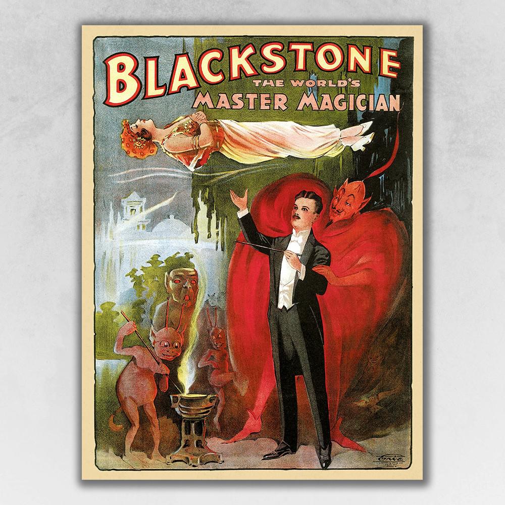 36" x 48" Vintage 1934 Blackstone Magic Wall Art Multi. Picture 1