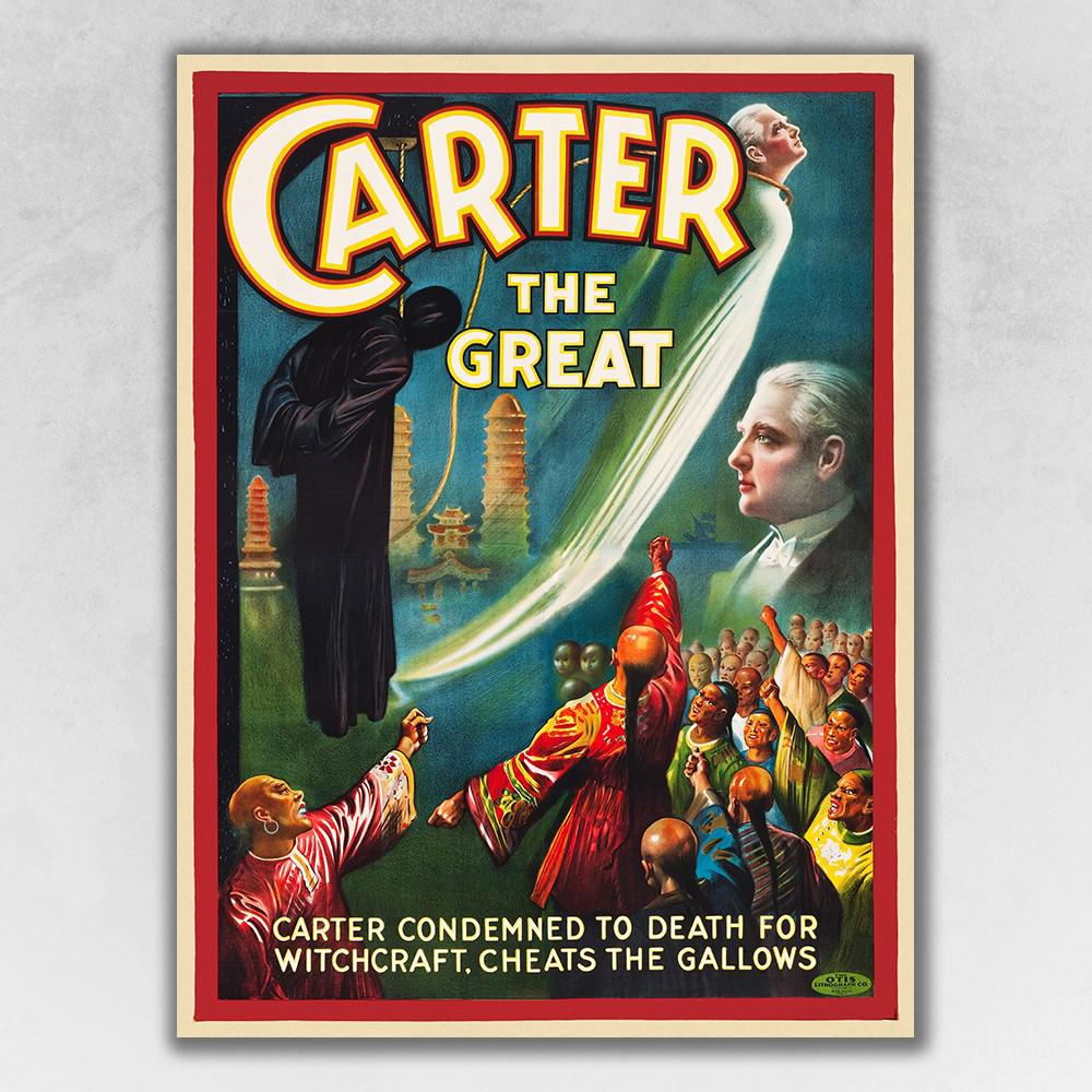 36" x 48" Vintage 1926 Carter Witchcraft Magic Poster Wall Art Multi. Picture 1
