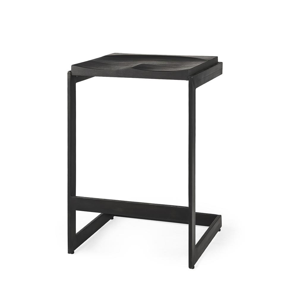 26" Black Cheeky Wood and Metal Counter Stool. Picture 1