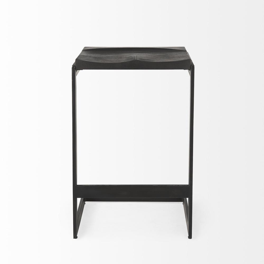 26" Black Cheeky Wood and Metal Counter Stool. Picture 2