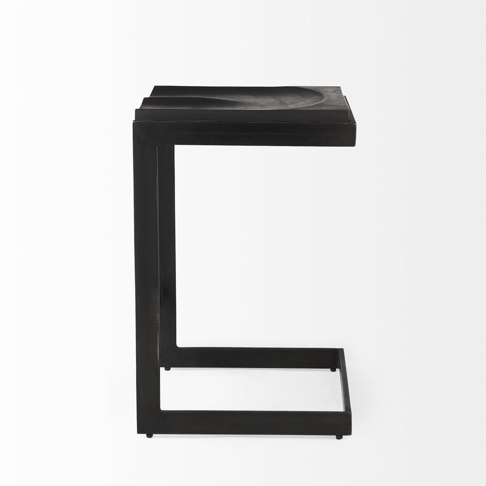 26" Black Cheeky Wood and Metal Counter Stool. Picture 3