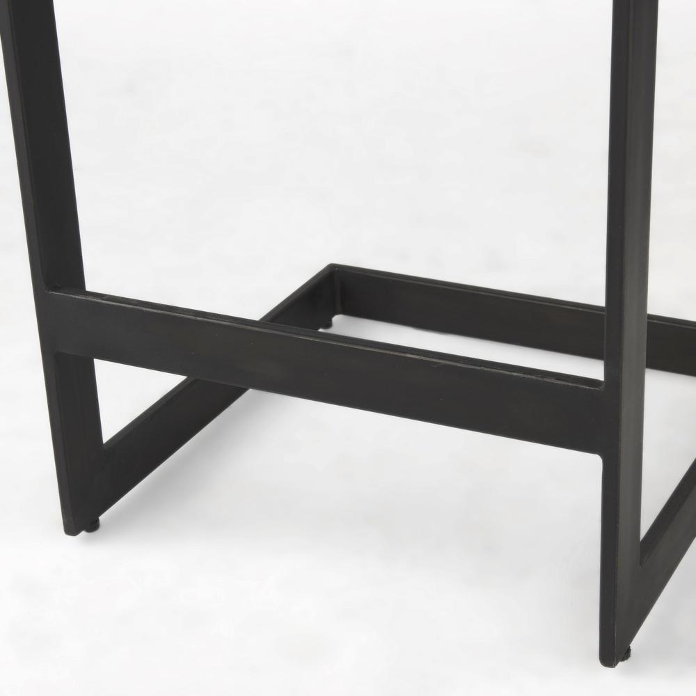 26" Black Cheeky Wood and Metal Counter Stool. Picture 7