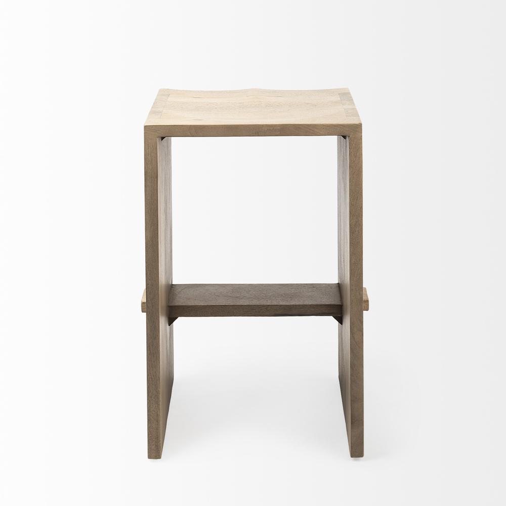 26" Minimal Light Brown Wood Counter Stool. Picture 4