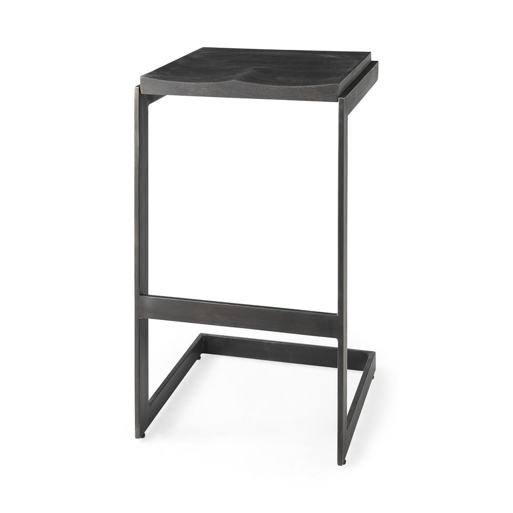 30" Black Cheeky Wood and Metal Bar-Stool. Picture 1