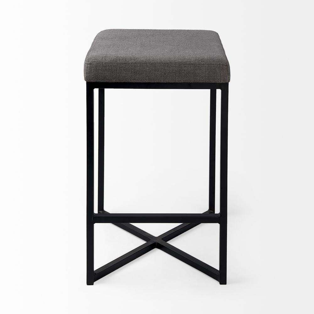 Geo Cube Black Metal and Gray Counter Stool. Picture 2