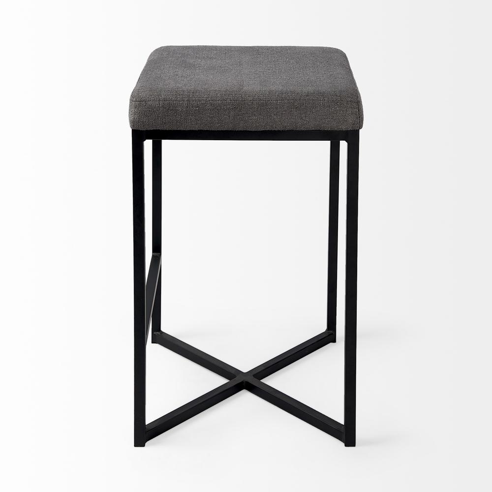 Geo Cube Black Metal and Gray Counter Stool. Picture 3