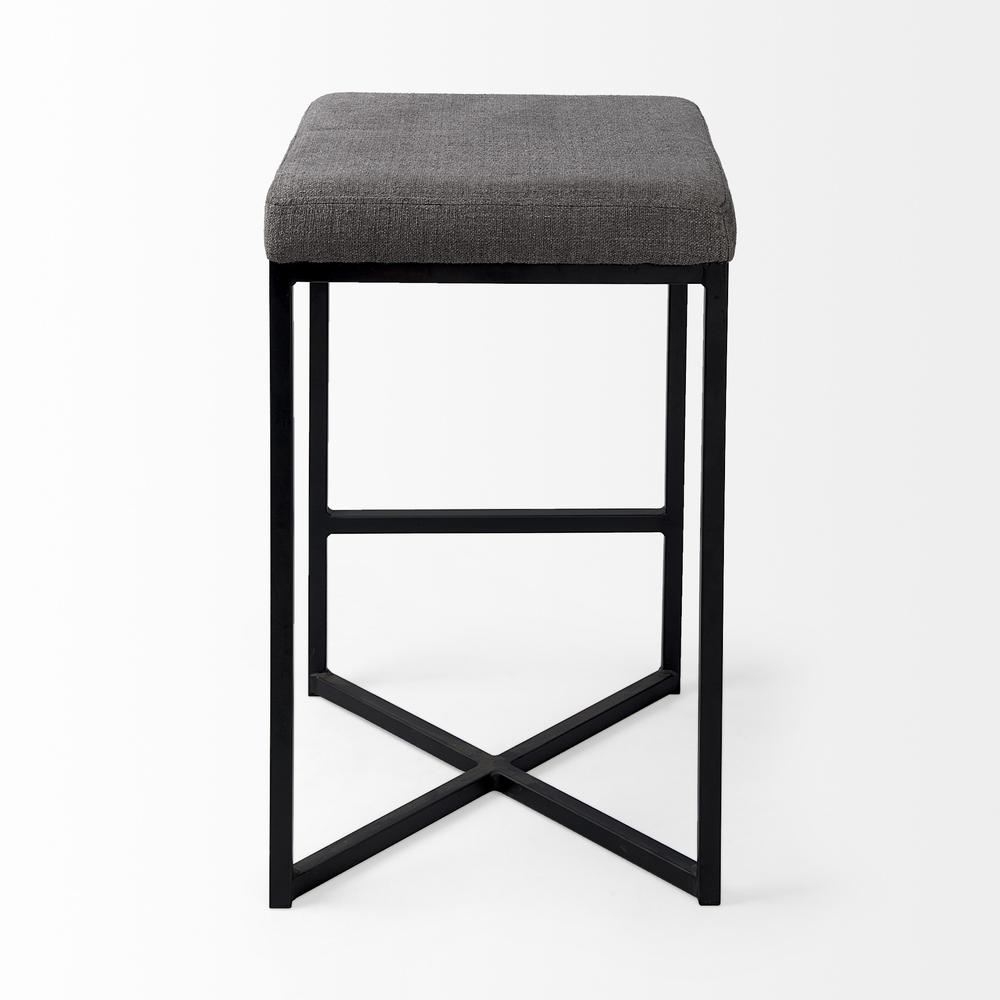 Geo Cube Black Metal and Gray Counter Stool. Picture 4
