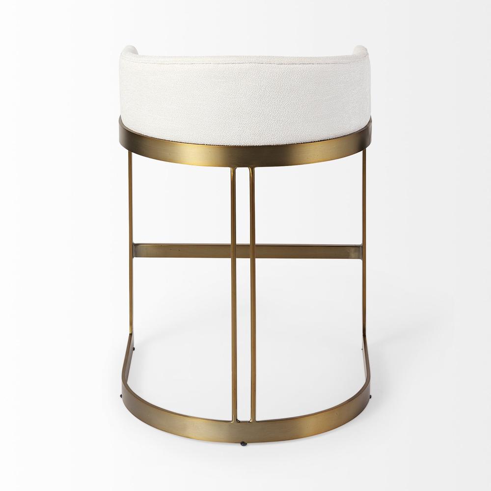 29" Off White and Gold Low Back Counter Stool. Picture 4