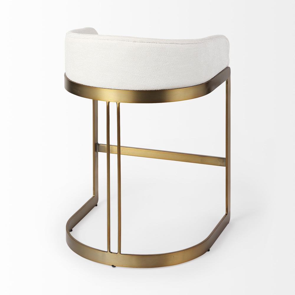 29" Off White and Gold Low Back Counter Stool. Picture 5
