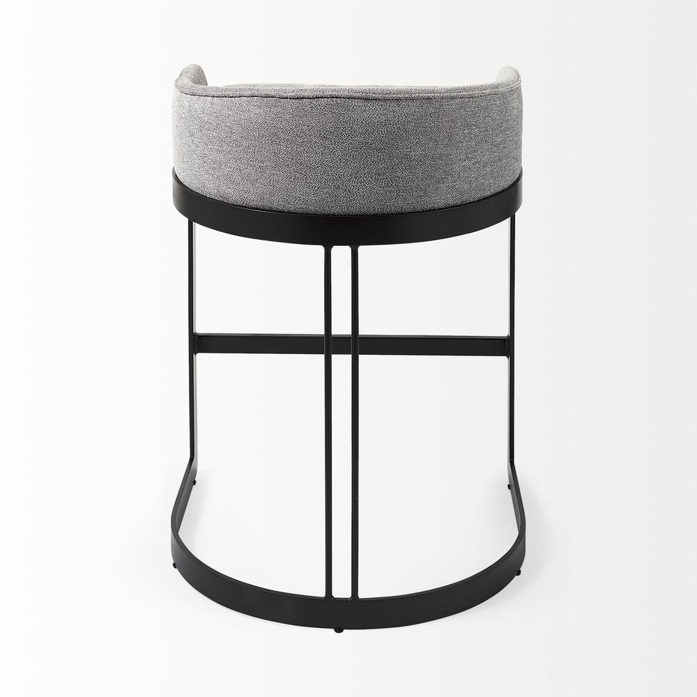 29" Soft Gray and Black Low Back Counter Stool. Picture 4