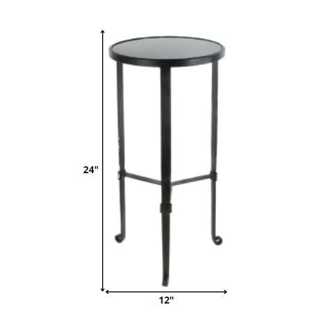 Black and Gray Stone Top Side Table. Picture 2