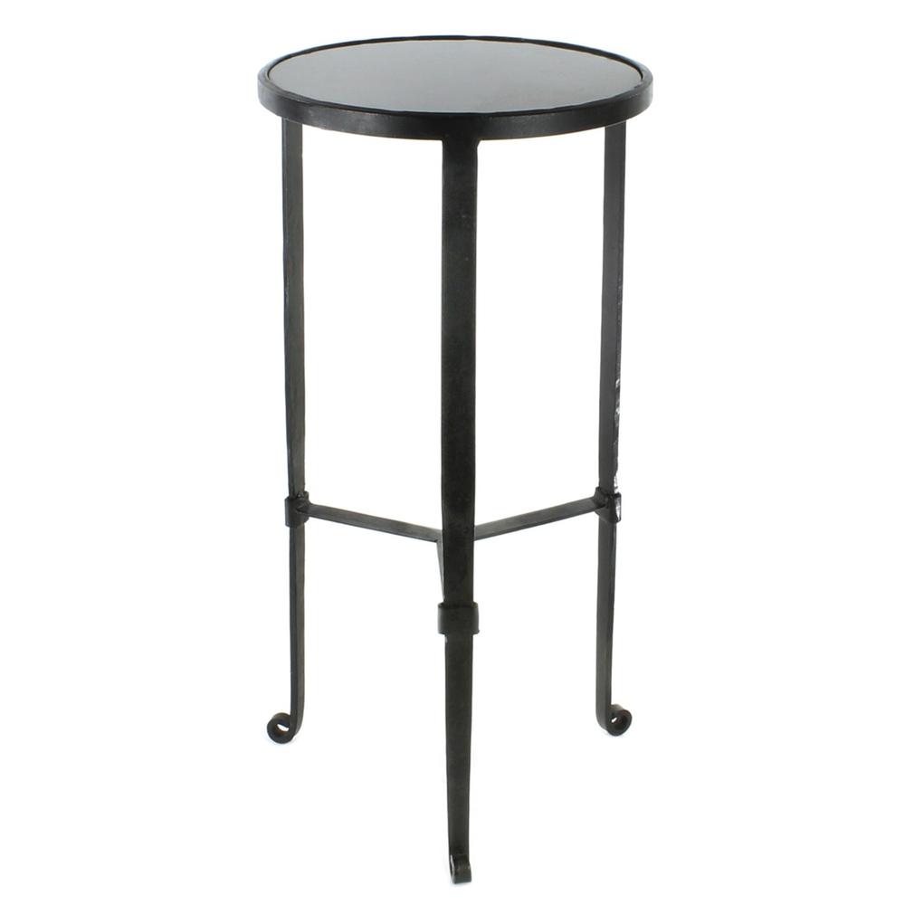 Black and Gray Stone Top Side Table. Picture 3