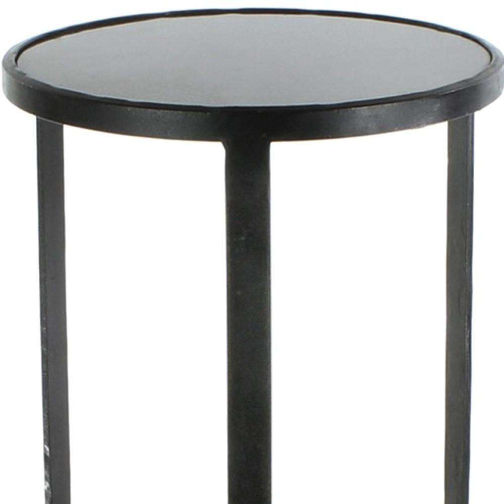 Black and Gray Stone Top Side Table. Picture 4