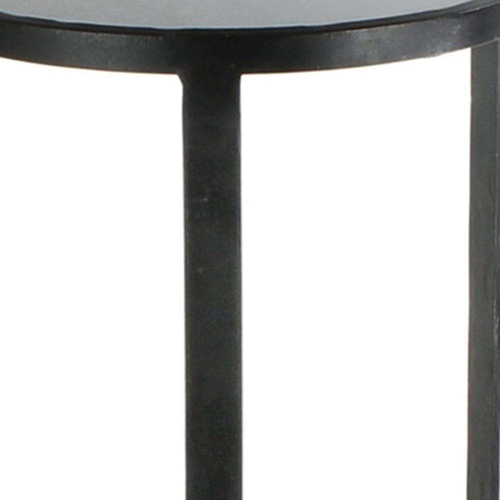Black and Gray Stone Top Side Table. Picture 5