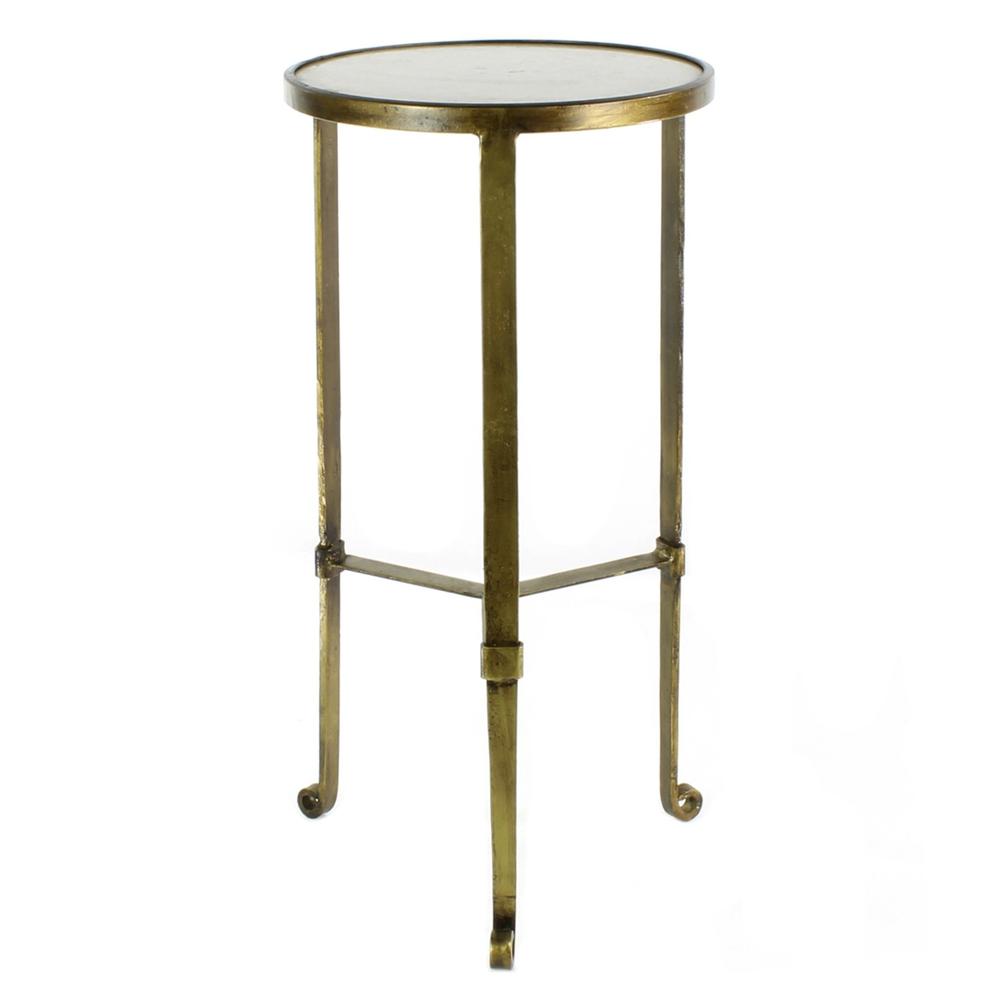 Gold and White Marble Side Table. Picture 1