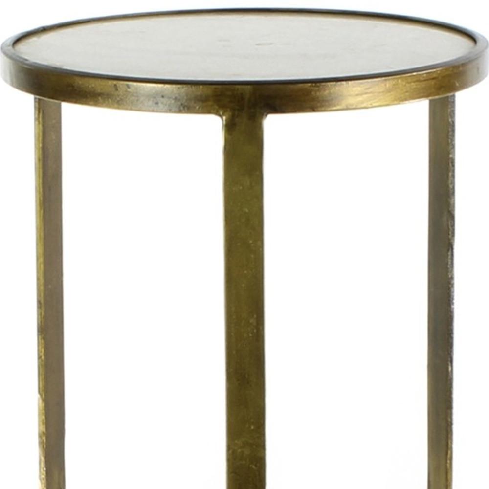 Gold and White Marble Side Table. Picture 4
