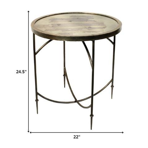 Brown Wooden Folding End or Side Table. Picture 2
