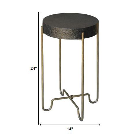 Black and Gold Side Table. Picture 2