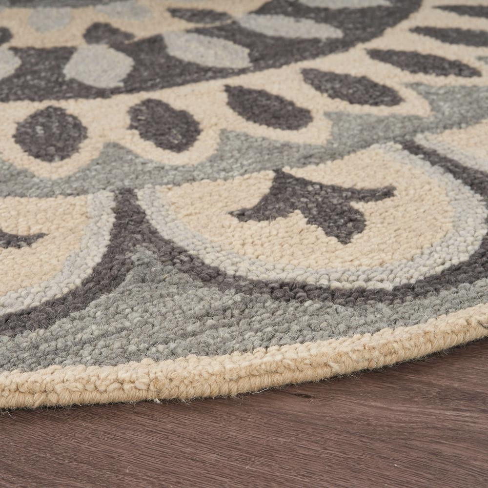 4’ Round Gray Floral Bloom Area Rug Gray. Picture 3