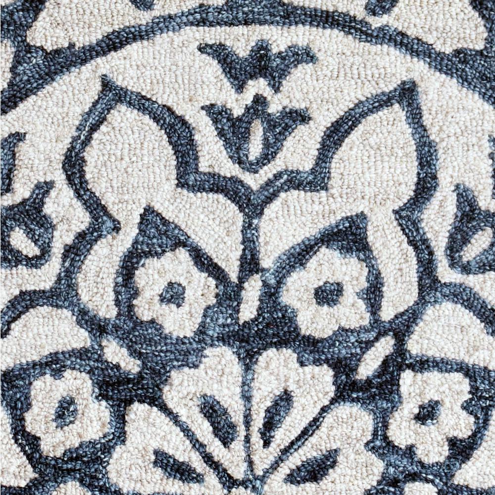 2’ x 4’ Navy and White Decorative Hearth Rug Blue/White. Picture 2
