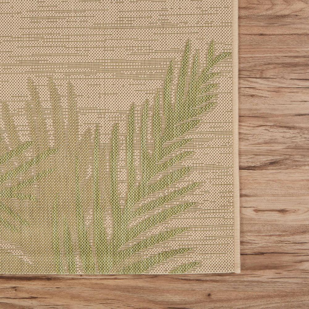 8’ x 9’ Green Palms Indoor Outdoor Area Rug Beige. Picture 6