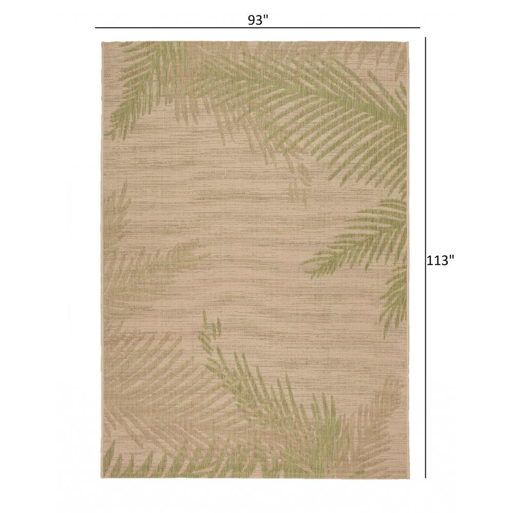 8’ x 9’ Green Palms Indoor Outdoor Area Rug Beige. Picture 9