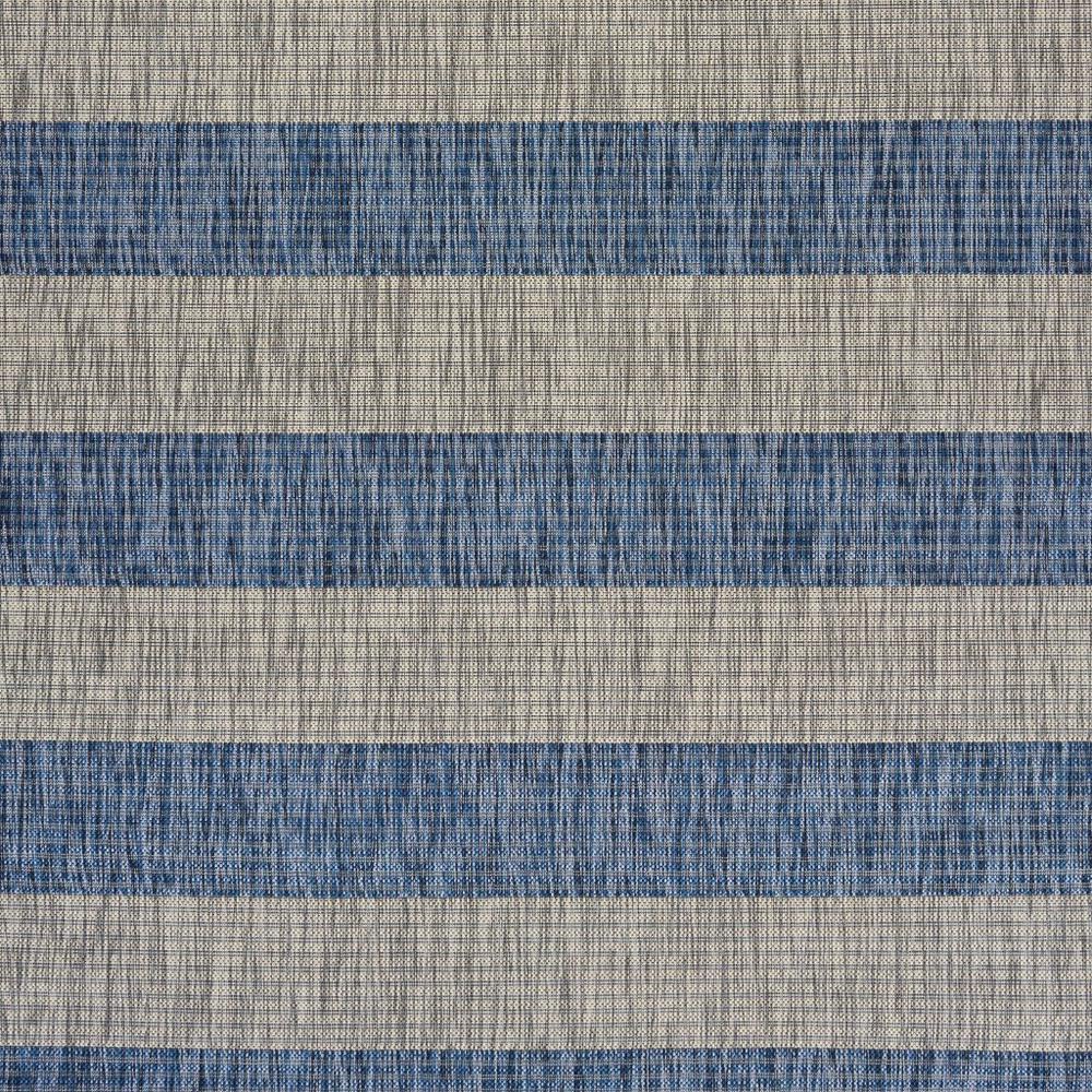 8’ x 10’ Navy Stripes Indoor Outdoor Area Rug Navy/Gray. Picture 2