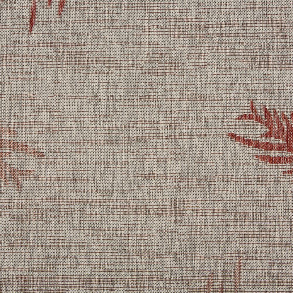 2’ x 3’ Red Palm Leaves Indoor Outdoor Scatter Rug Beige. Picture 2