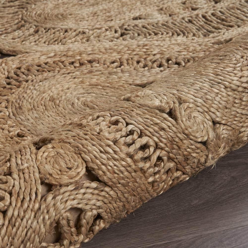 Floral Doily Natural Jute Area Rug Natural. Picture 5