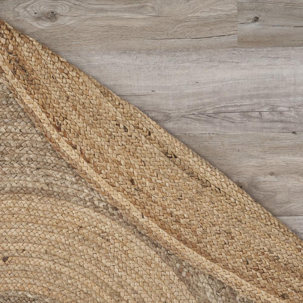 Two Toned Natural Jute Area Rug Natural. Picture 4