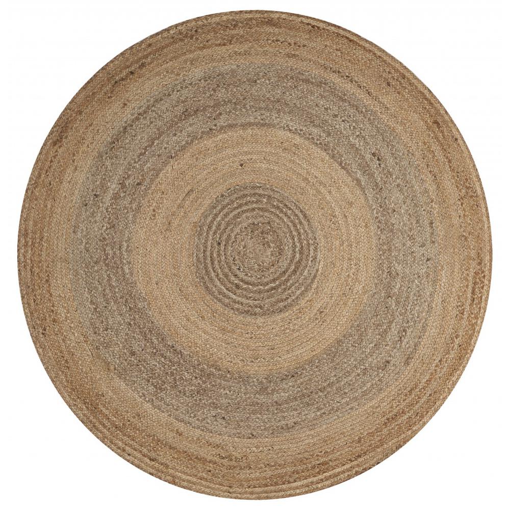 Two Toned Natural Jute Area-Rug Natural. Picture 1