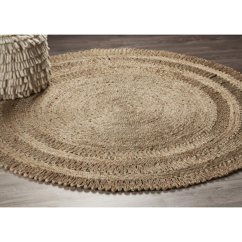 Gray Toned Braided Natural Jute Area Rug-Gray. Picture 7