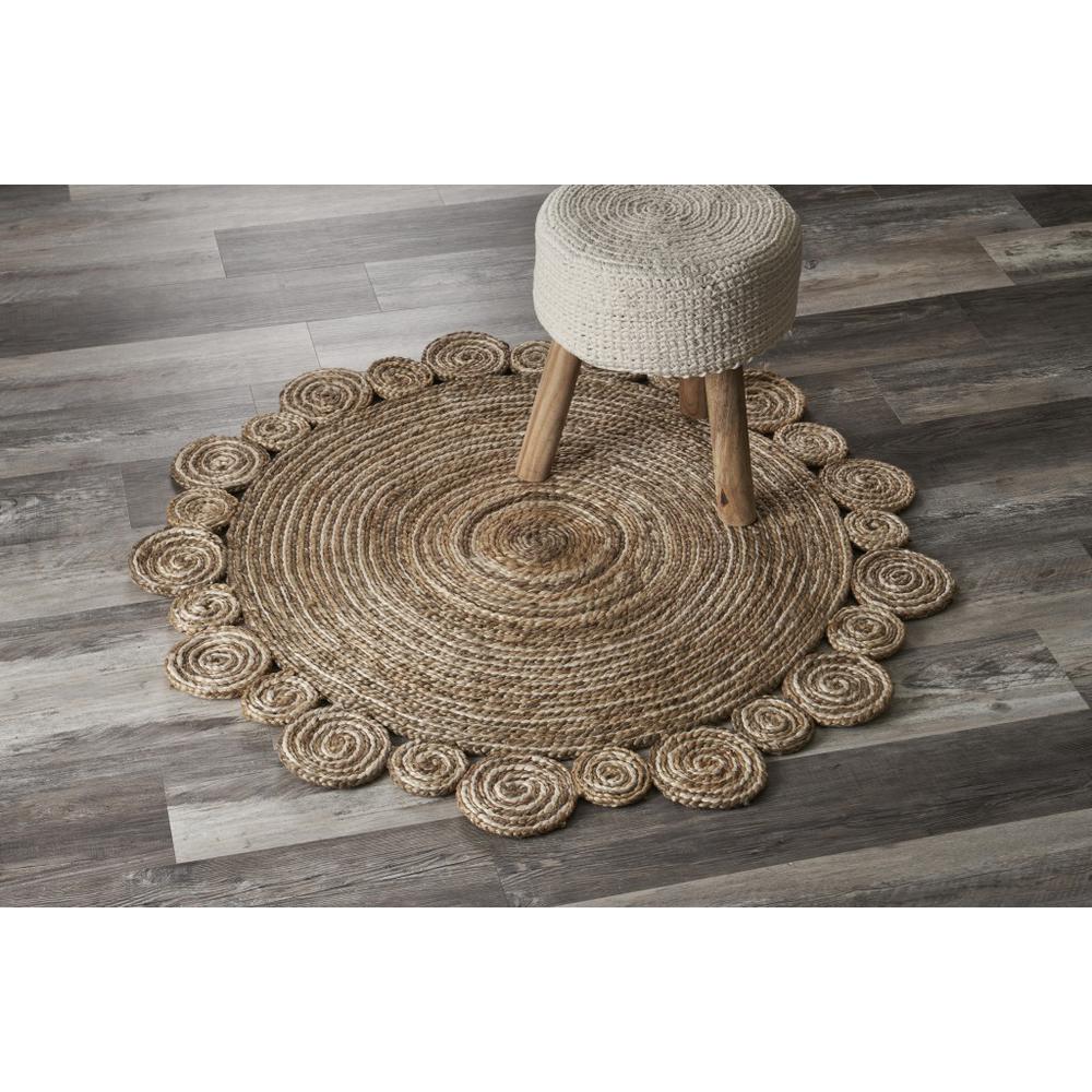 Bleached and Natural Spiral Boutique Jute Rug Bleach-Natural. Picture 7