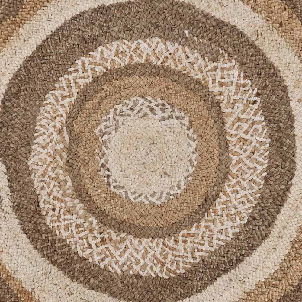 Multicolored Concentric Boutique Jute Rug-Bleach/Natural. Picture 2