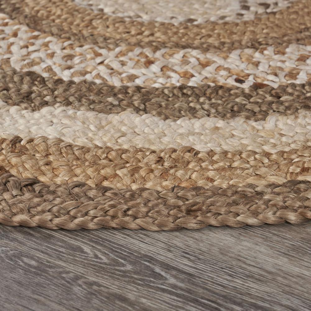 Multicolored Concentric Boutique Jute Rug-Bleach/Natural. Picture 3